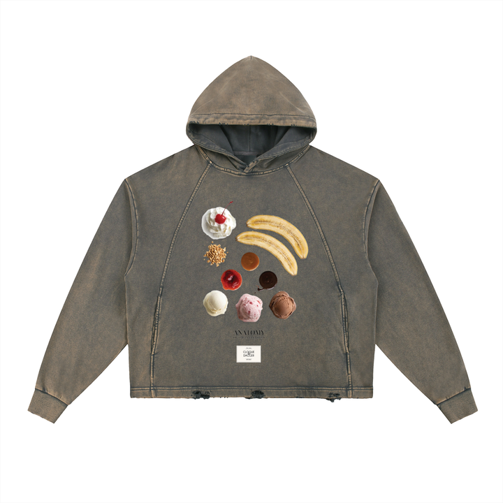 Vintage Wash Deconstructed Banana Split Hoodie