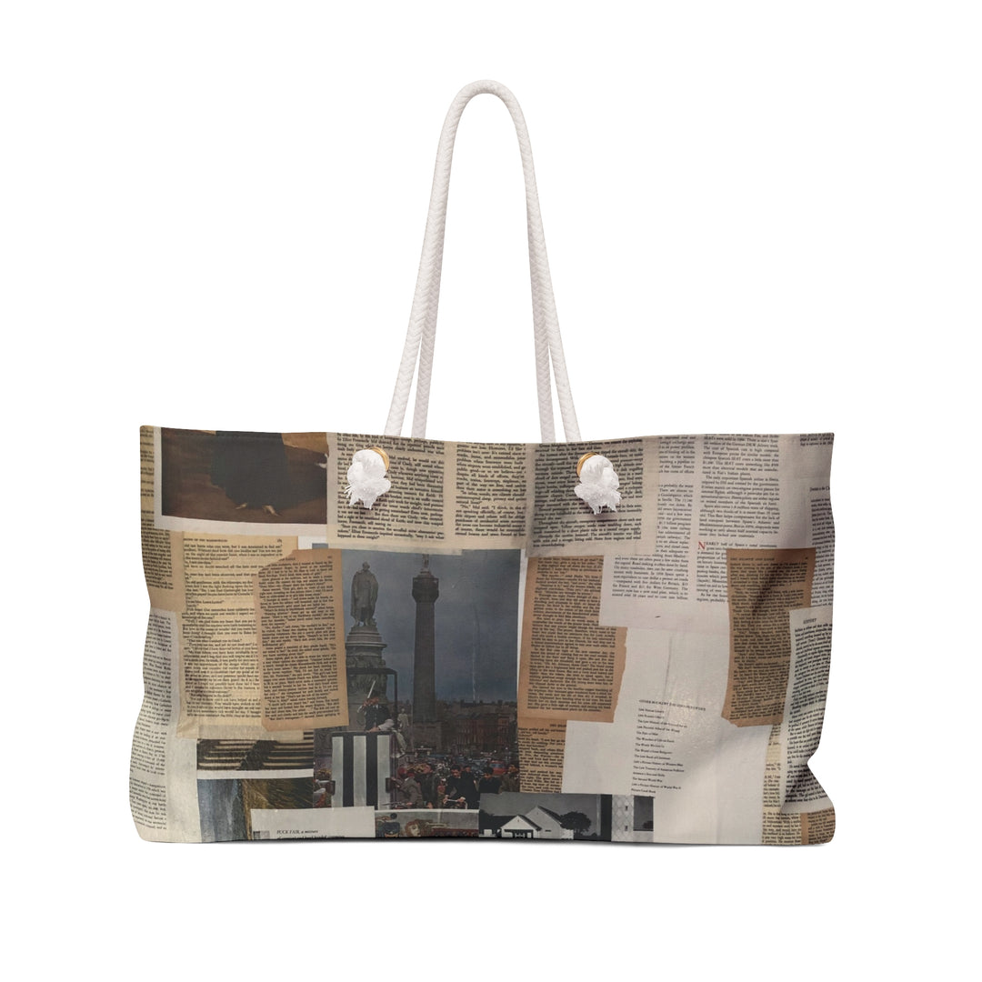 Vintage Book Page Collage Weekender Bag