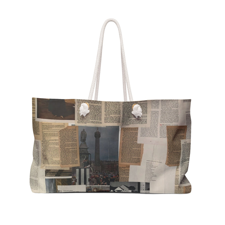 Vintage Book Page Collage Weekender Bag