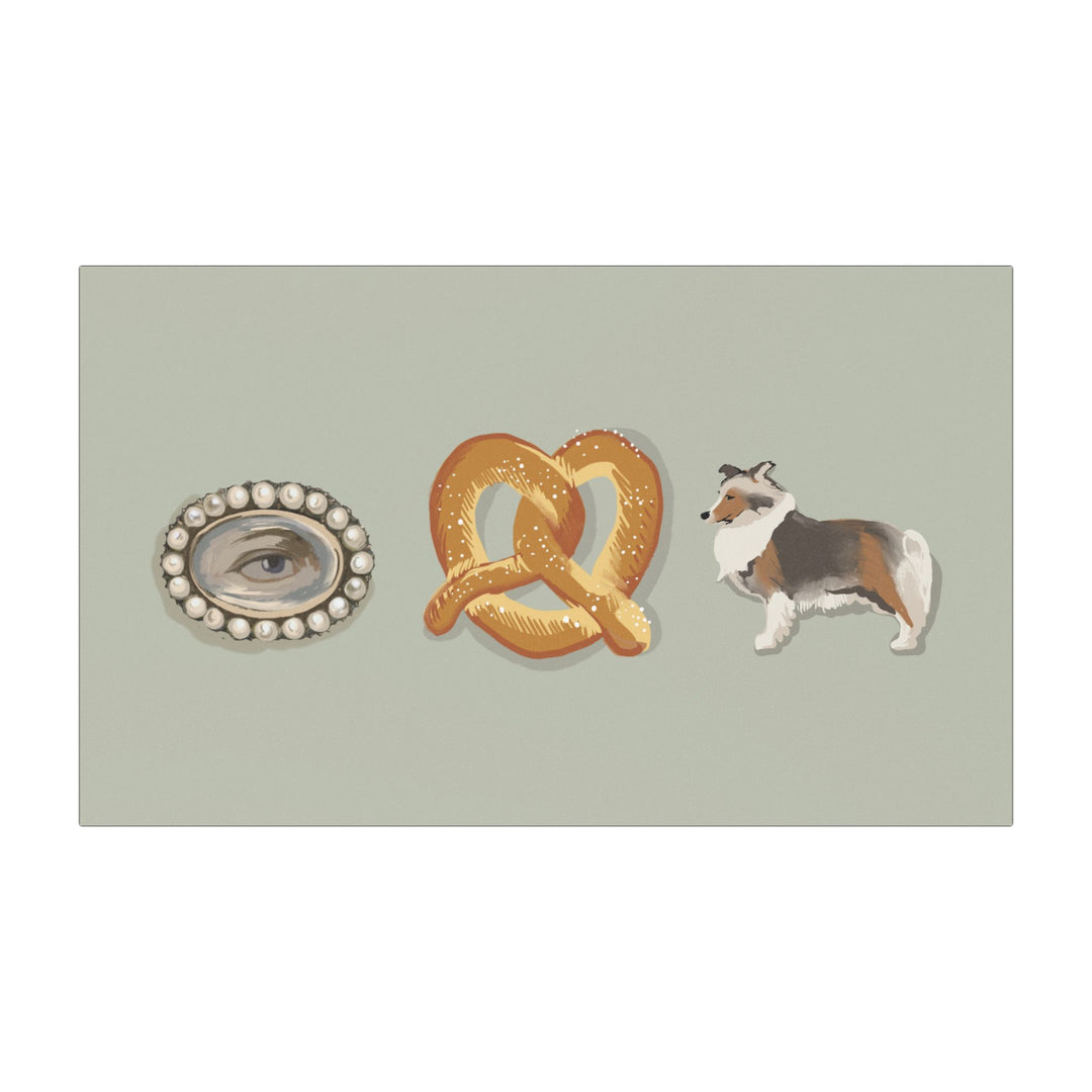 Vintage Eye, Soft Pretzel &amp; Sheltie Dog Magnet