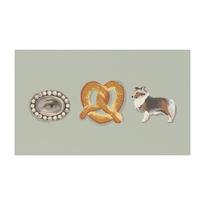 Vintage Eye, Soft Pretzel &amp; Sheltie Dog Magnet