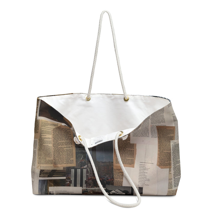 Vintage Book Page Collage Weekender Bag