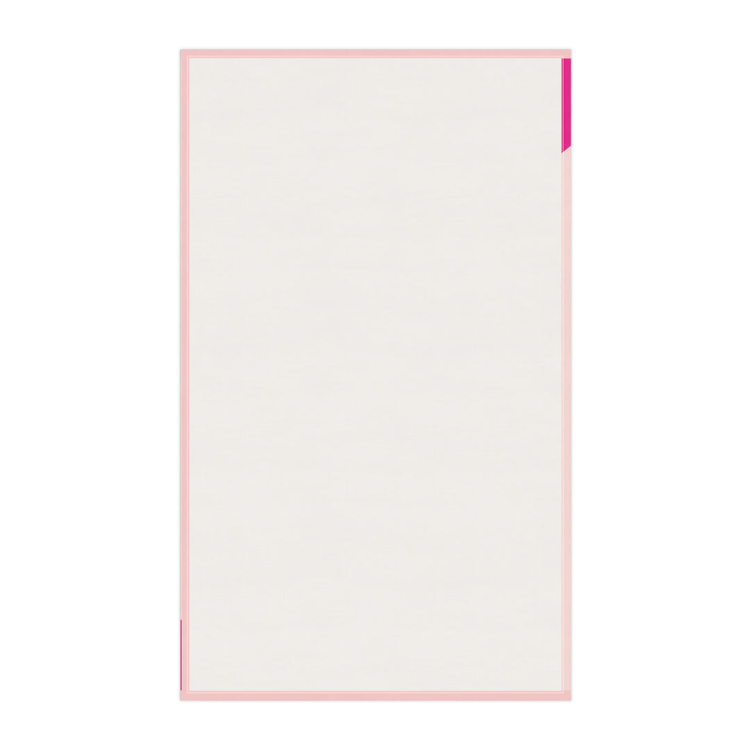 Pretzel Kitchen Tea Towel – Pink Corner Accent Cotton-Poly Dish Towel