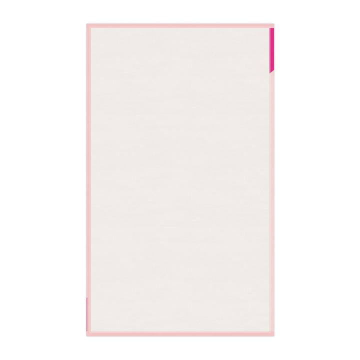 Pretzel Kitchen Tea Towel – Pink Corner Accent Cotton-Poly Dish Towel
