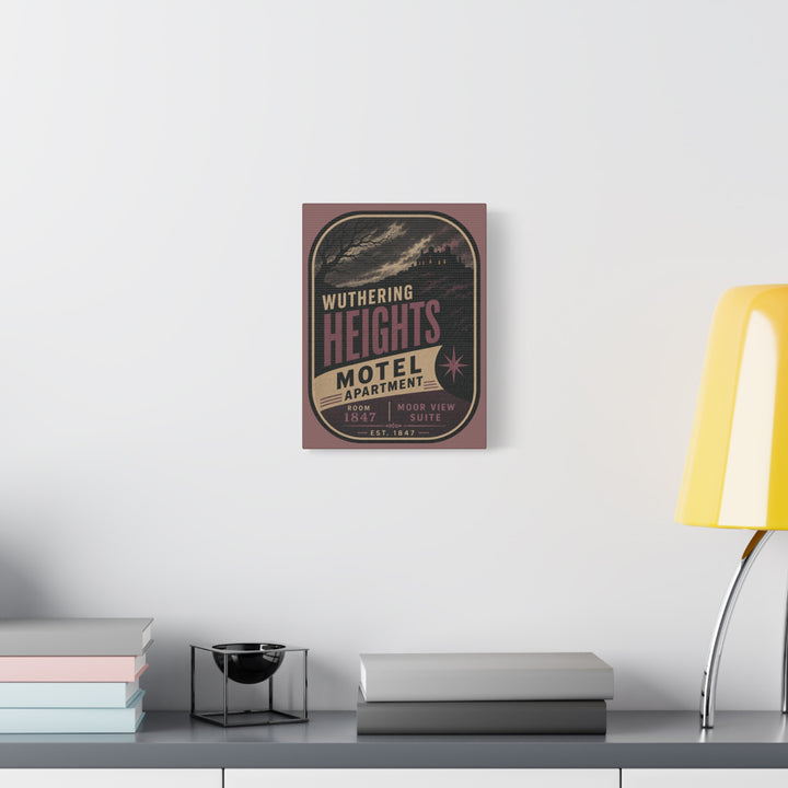 Wuthering Heights Motel Canvas Print — Gothic Vintage Travel Sign Wall Art