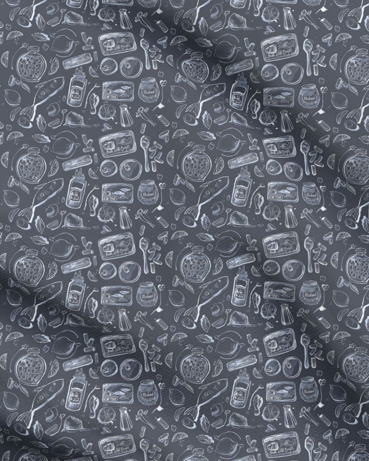 Tinned Fish - Navy Fabric by the Yard