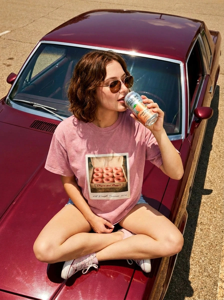 Pink Donuts Vintage Washed Tee