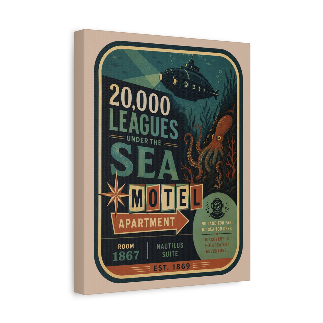 20,000 Leagues Under the Sea Canvas Art – Nautical Motel Vintage Poster