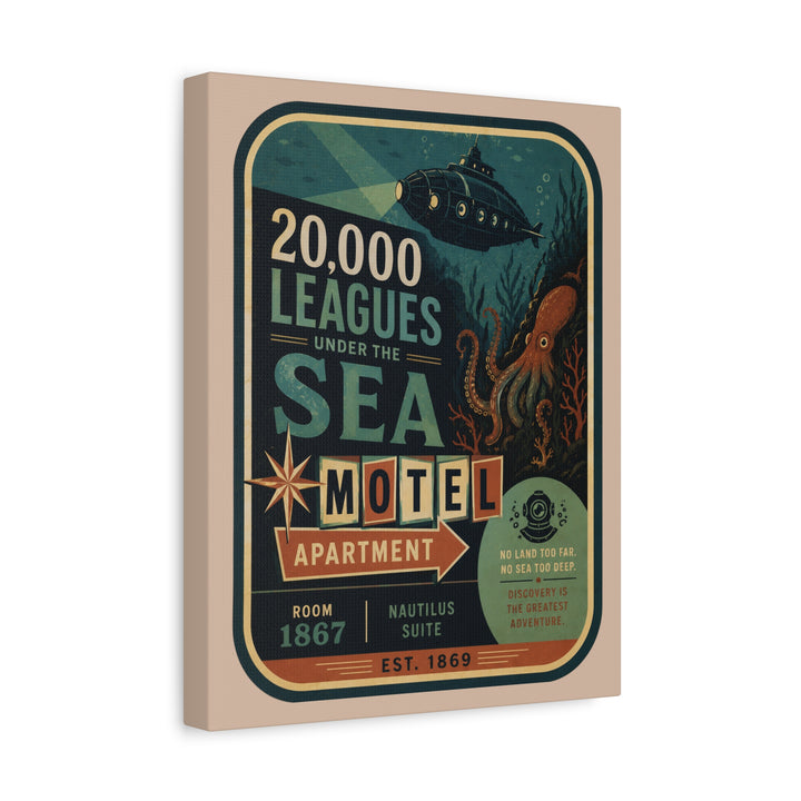 20,000 Leagues Under the Sea Canvas Art – Nautical Motel Vintage Poster