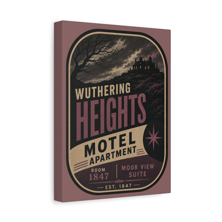 Wuthering Heights Motel Canvas Print — Gothic Vintage Travel Sign Wall Art