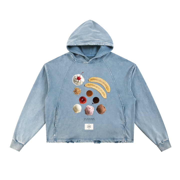 Vintage Wash Deconstructed Banana Split Hoodie