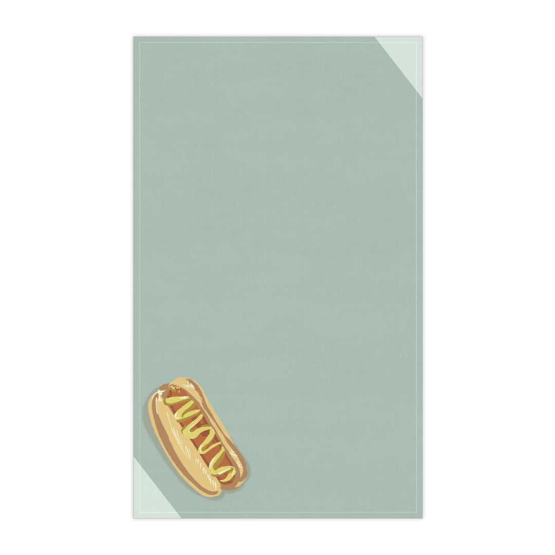 Hot Dog Kitchen Tea Towel — Retro Diner Cotton Dish Towel