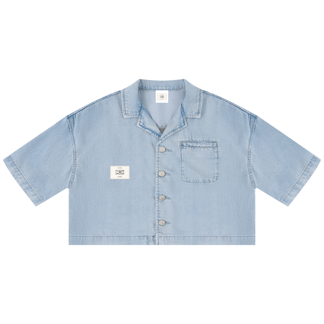 Denim Cropped Americana tee