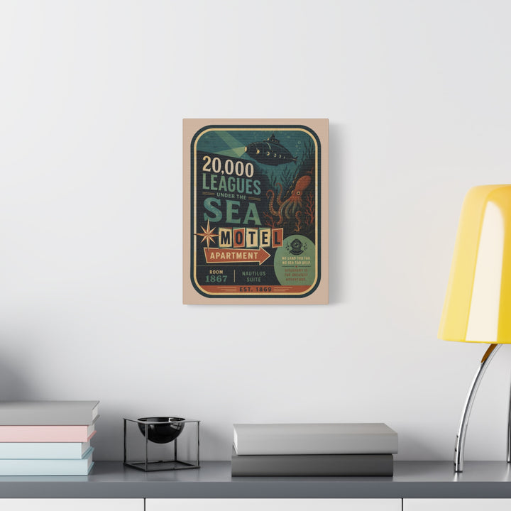 20,000 Leagues Under the Sea Canvas Art – Nautical Motel Vintage Poster