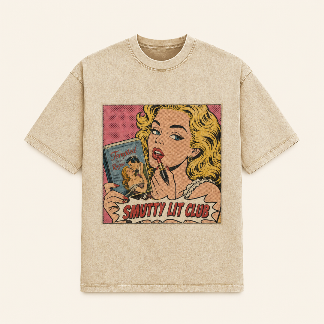 Smutty Lit Club Vintage-Wash Tee