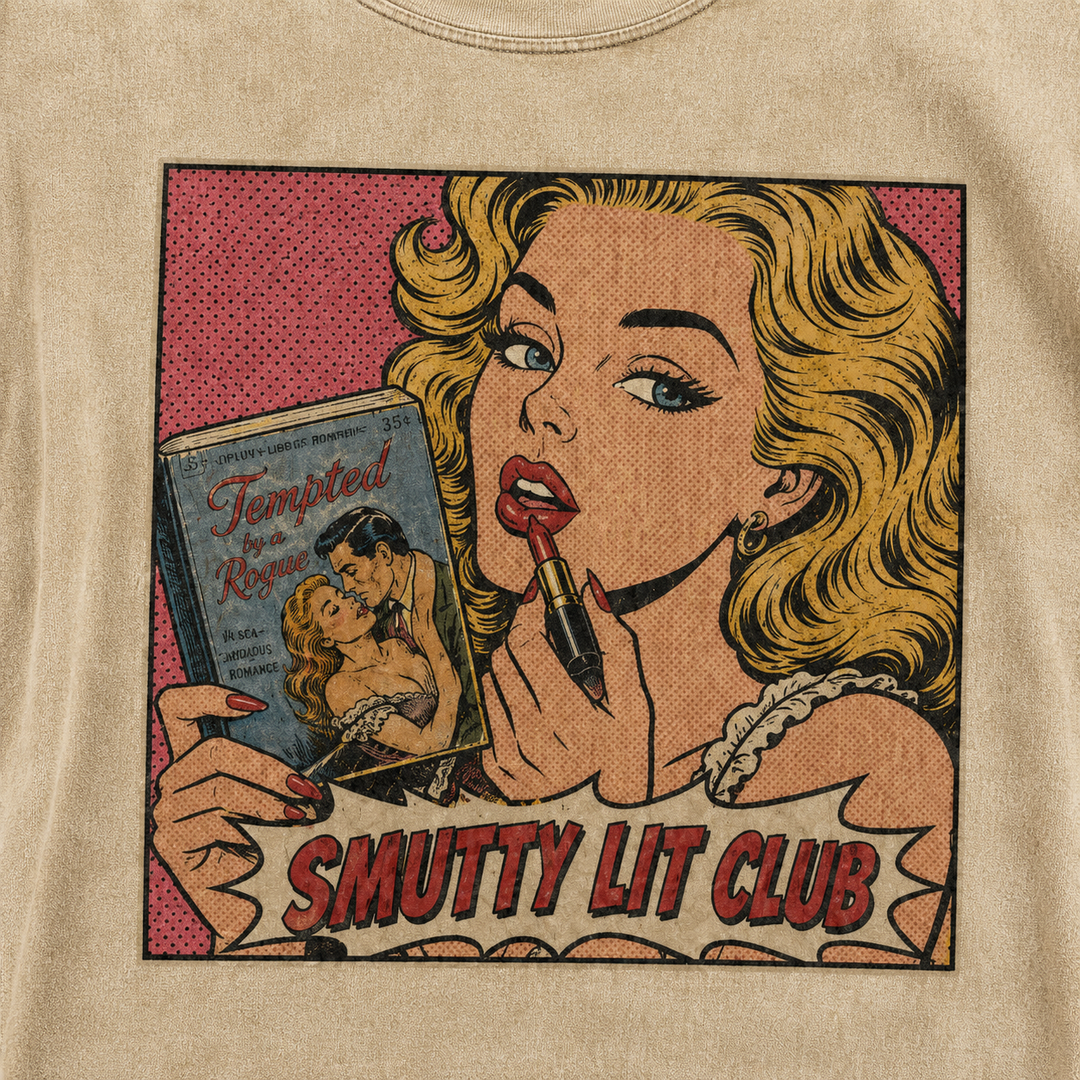 Smutty Lit Club Vintage-Wash Tee