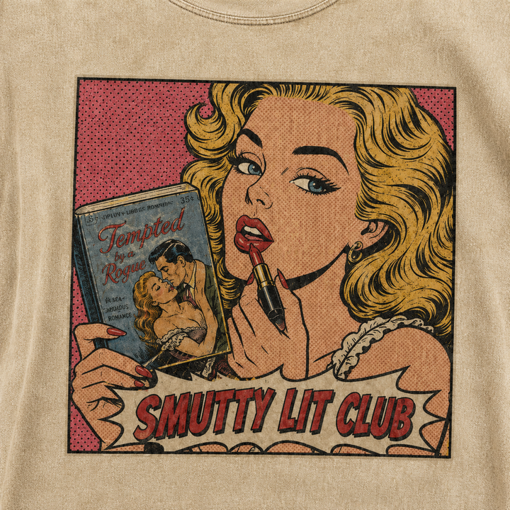 Smutty Lit Club Vintage-Wash Tee