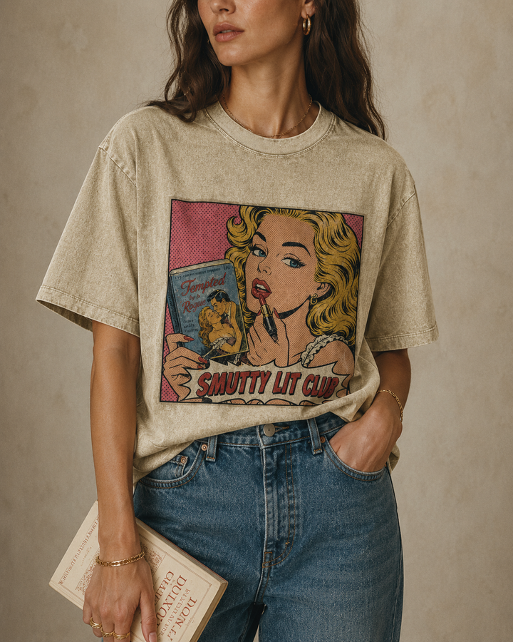 Smutty Lit Club Vintage-Wash Tee