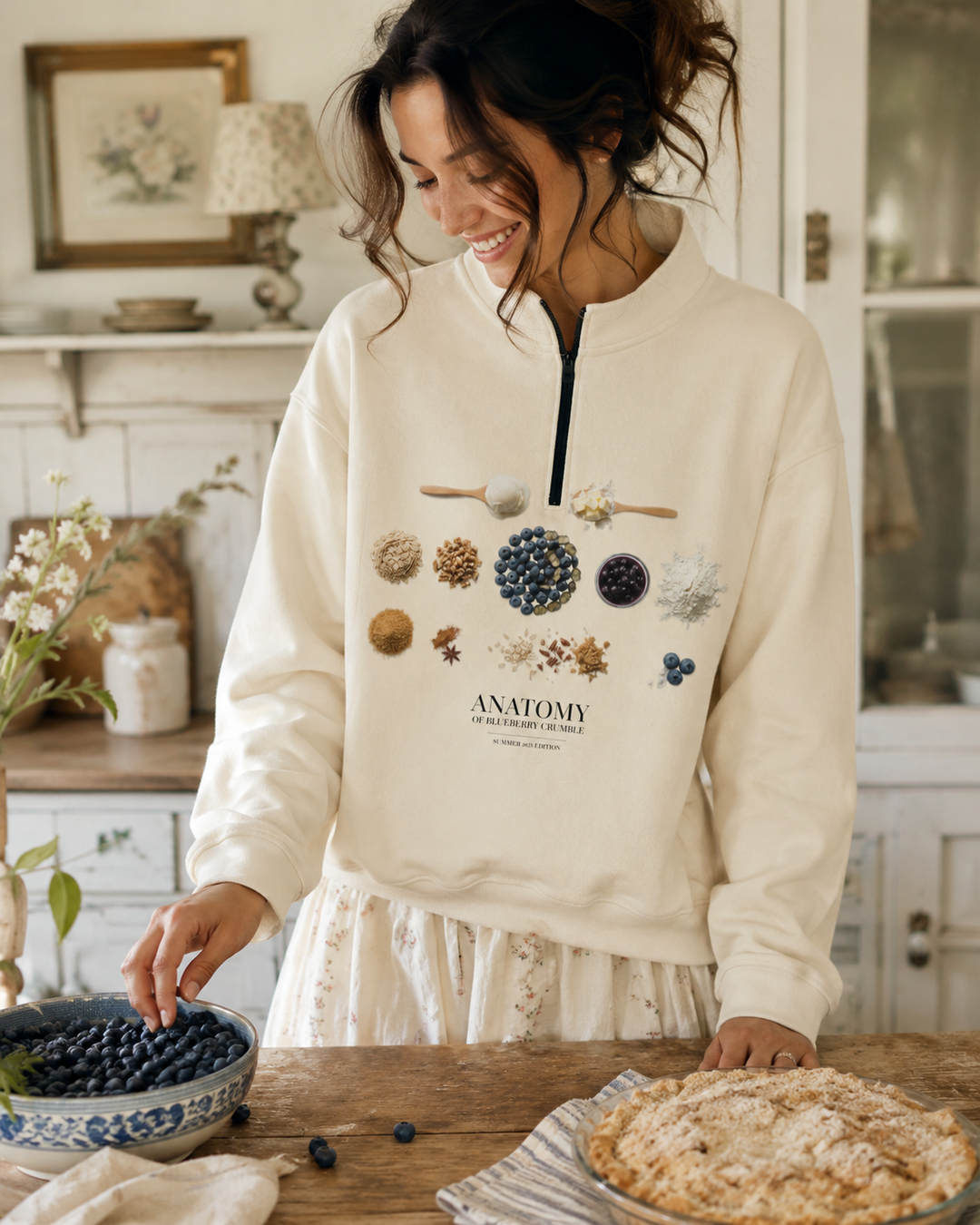 Anatomy oF Blueberry Half Zip