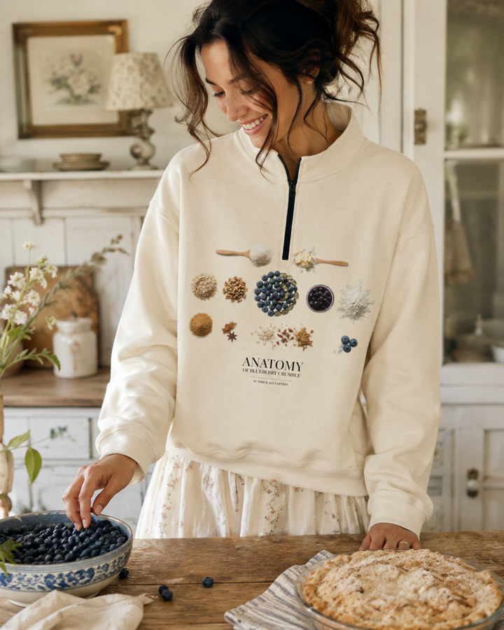 Anatomy oF Blueberry Half Zip