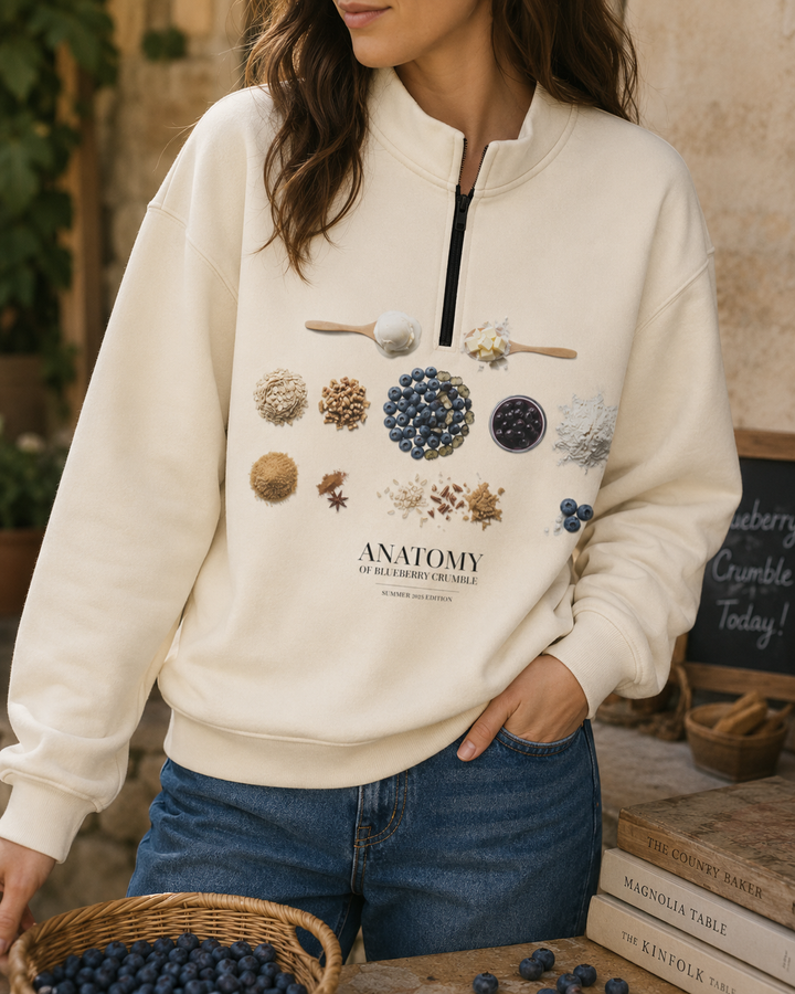 Anatomy oF Blueberry Half Zip