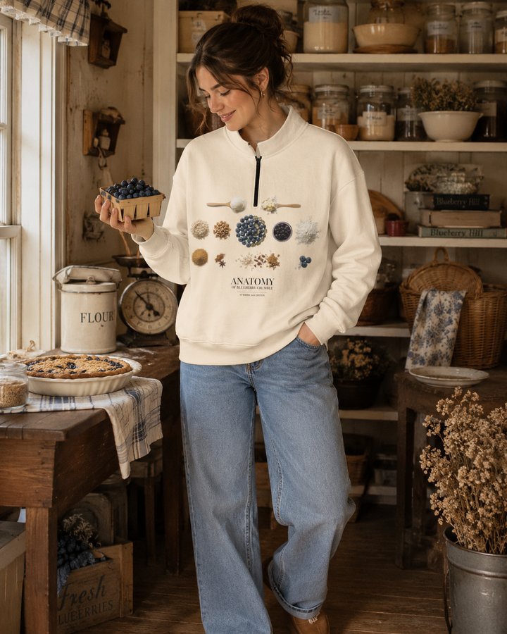 Anatomy oF Blueberry Half Zip