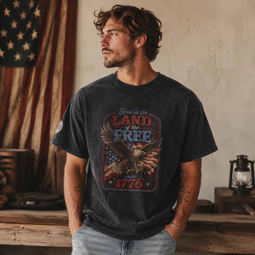 Limited  Edition Land of the Free Washed Americana Shirt