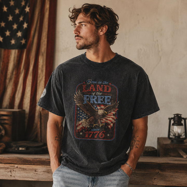 Limited  Edition Land of the Free Washed Americana Shirt