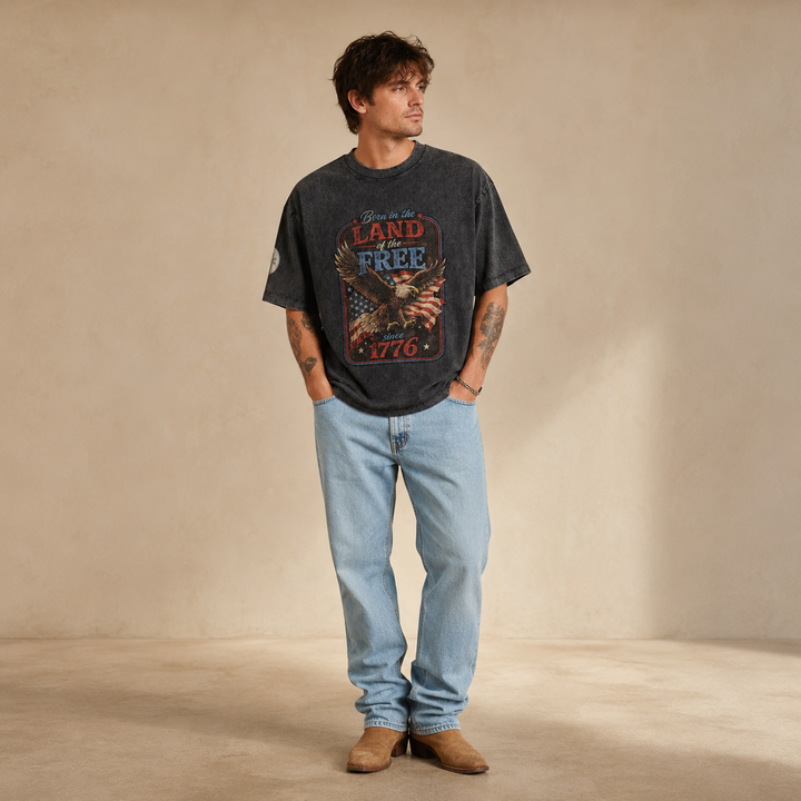 Limited  Edition Land of the Free Washed Americana Shirt