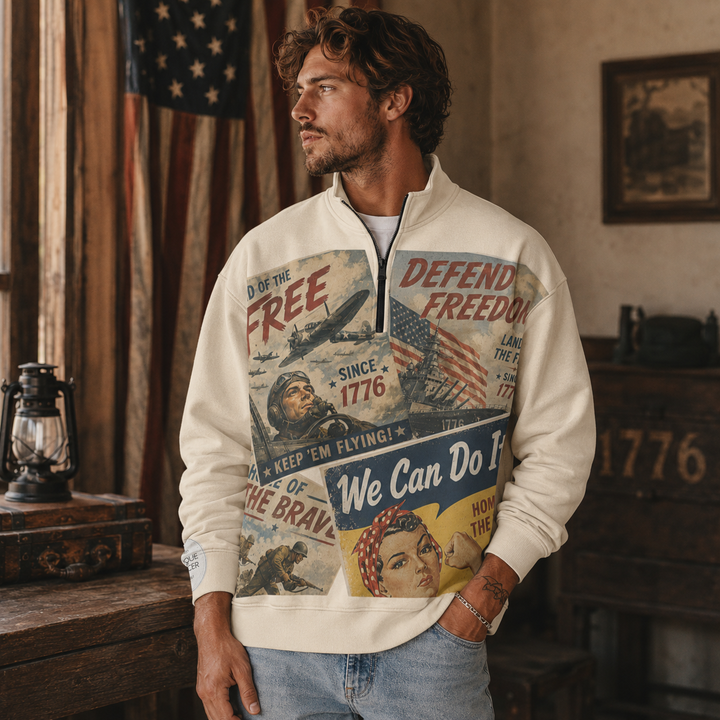 Americana Half Zip Sweater