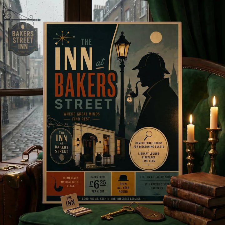 Baker Street Inn Matte Stretched Canvas Art