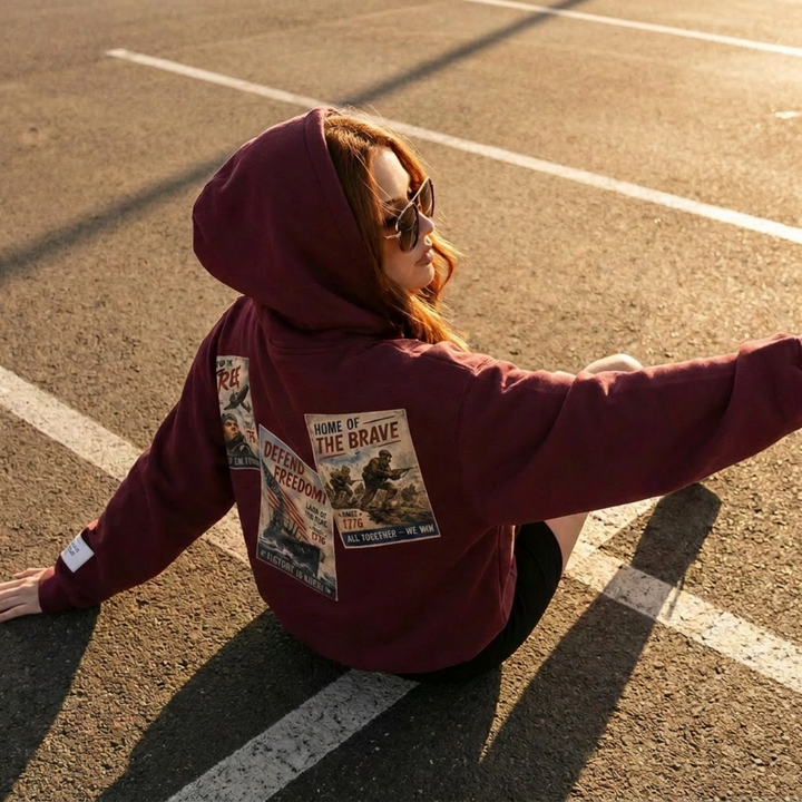 Nostalgic Patriotic Zip Up Hoodie