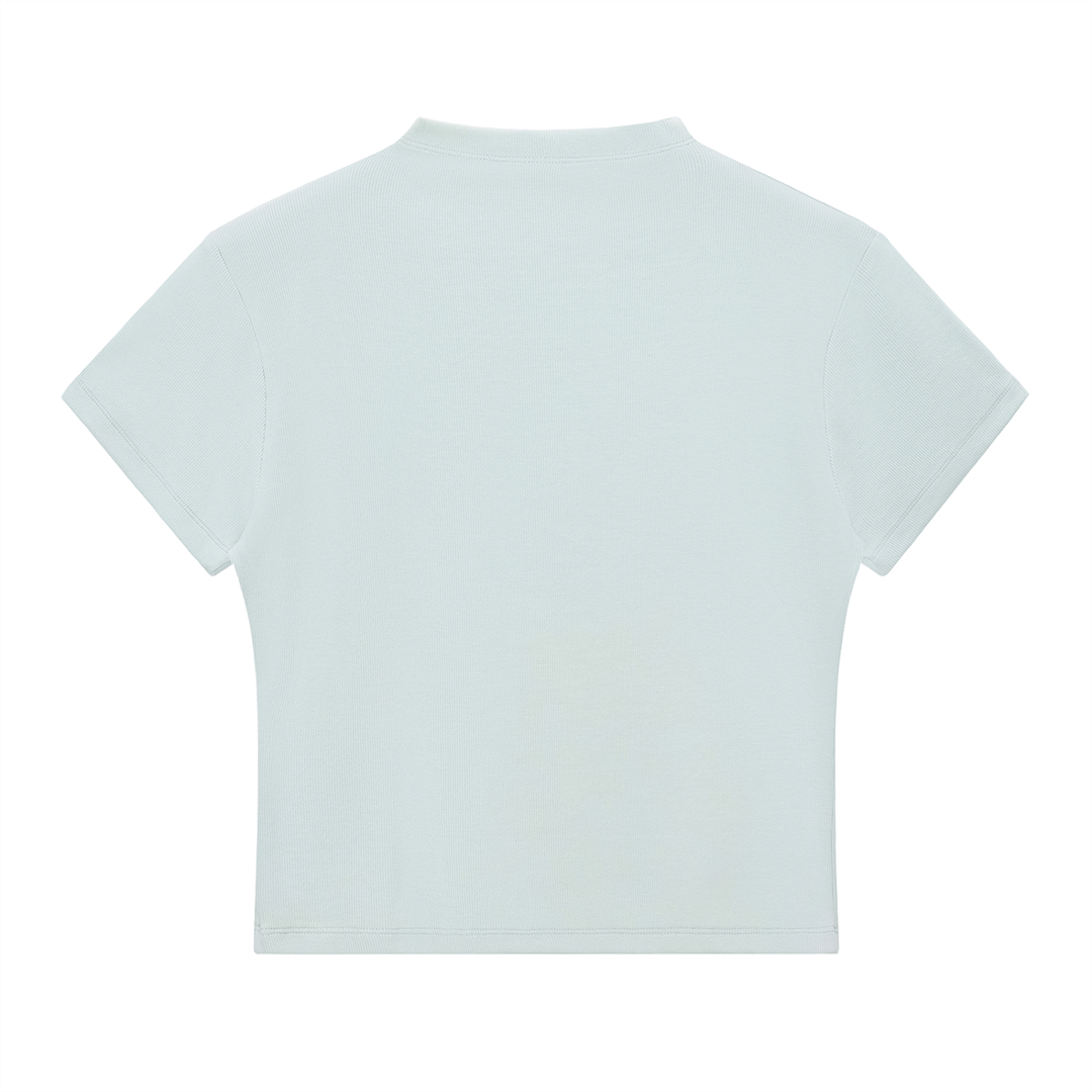 Little Women Motel Slim Fit Mock Neck T-Shirt