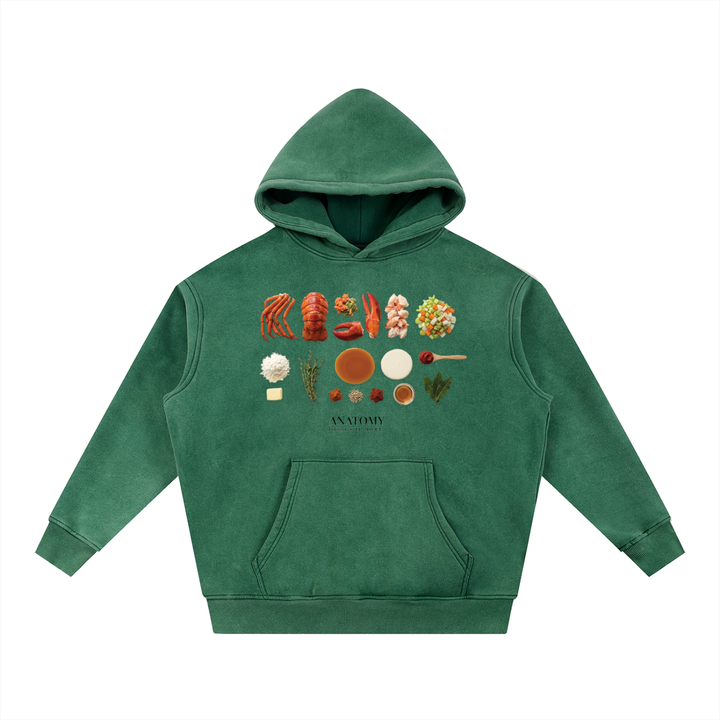 Deconstructed Lobster Bisque Kids Stone Washed Oversize Hoodie