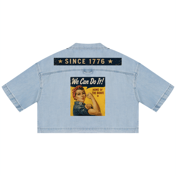 Denim Cropped Americana tee