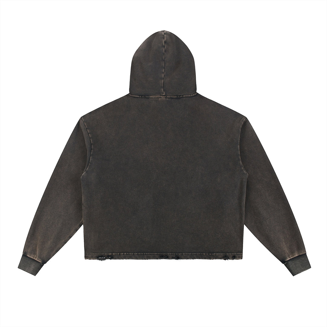 Vintage Brand  Frayed-Hem Hoodie