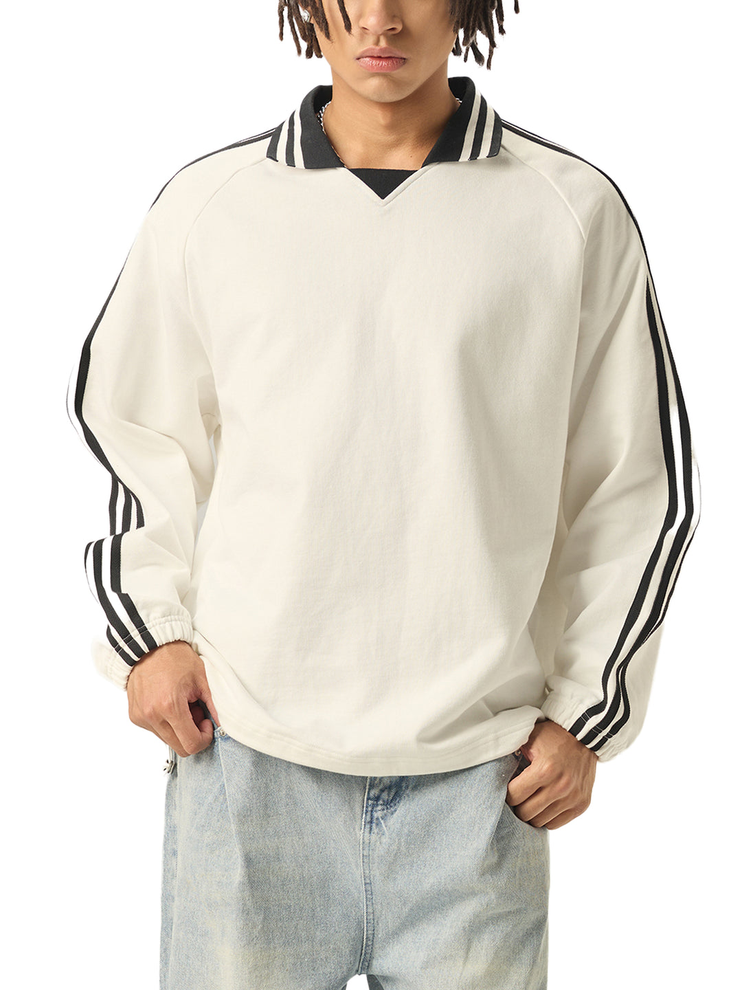 Vintage AmericanaLapel Collar Sweatshirt
