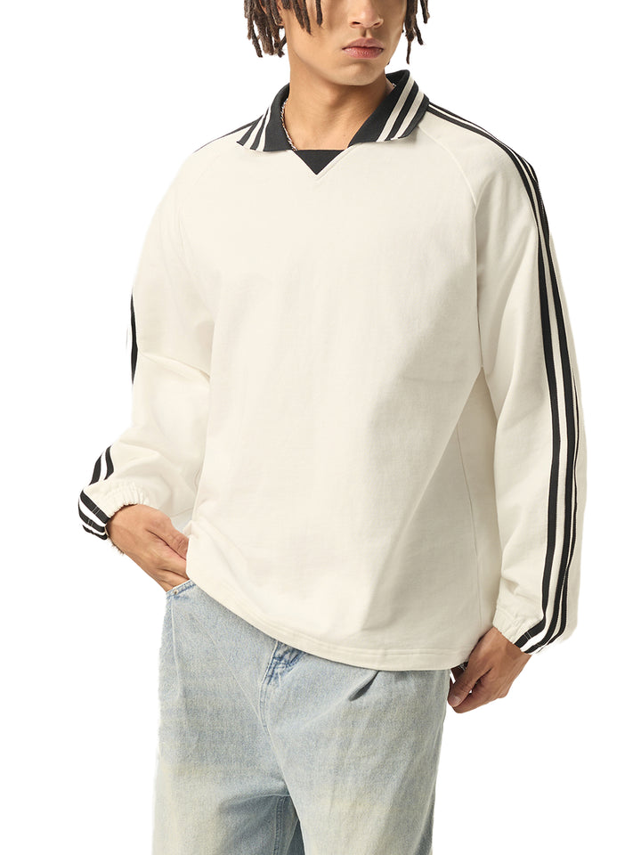 Vintage AmericanaLapel Collar Sweatshirt