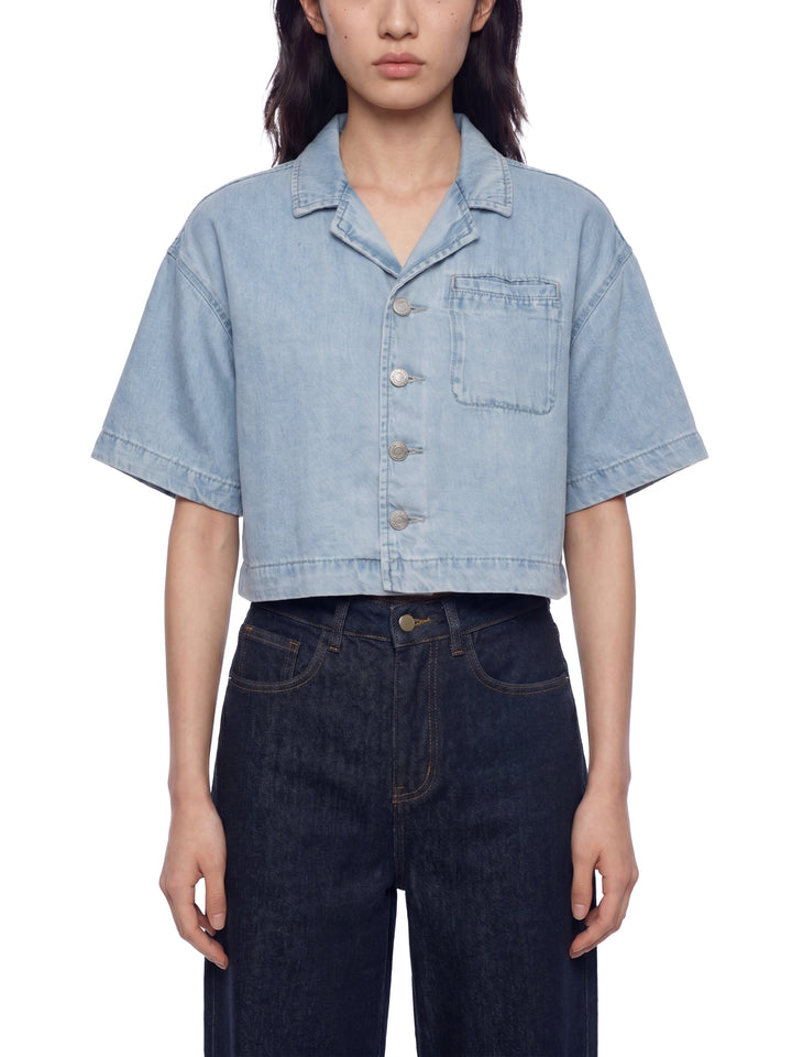Denim Cropped Americana tee