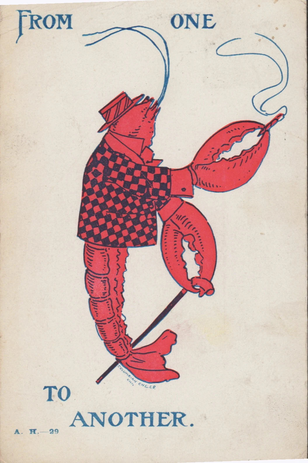 Red lobster vintage postcard
